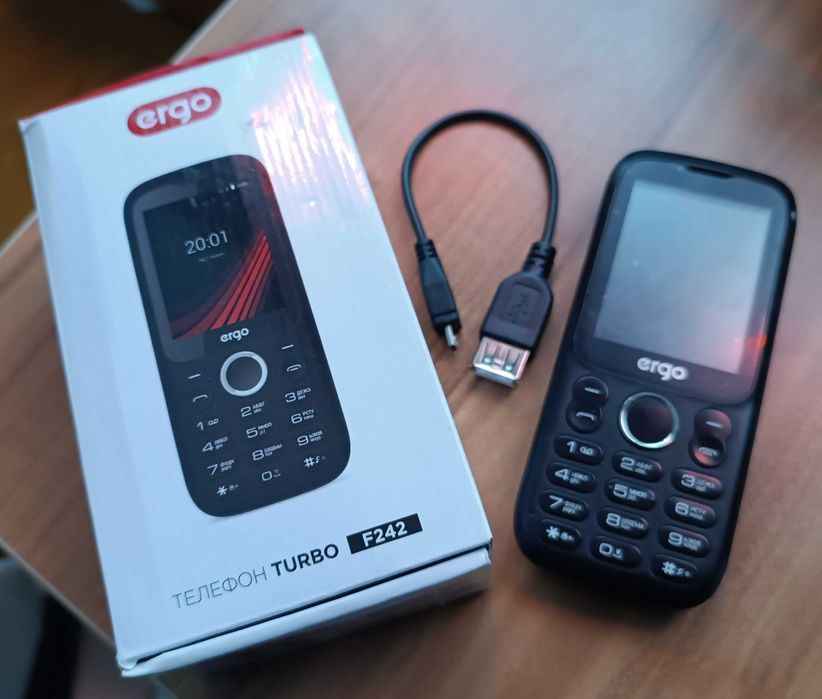 Кнопочный мобильный телефон ERGO F242 Turbo black