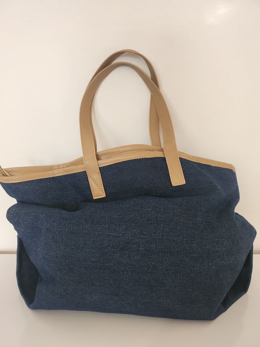 Torba jeansowa duża szoperka Made in Italy