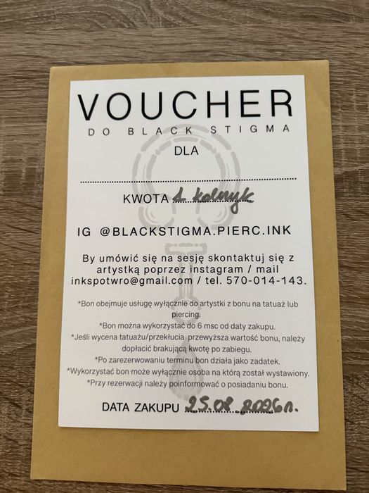 Voucher Black Stigma 1 kolczyk
