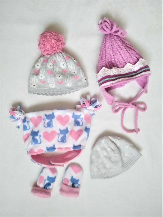 Вязаная флисовые шапки для девочки Next Mothercare, 0-3 3-6 9-18 мес
