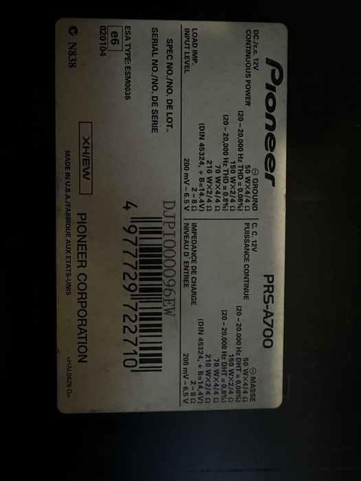 Pioneer Amplifiers, Subwoofers, and Capacitors64750703479554121