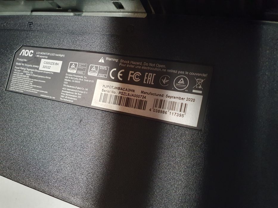 Smart Tv AOC curvo PARA PEÇAS, da marca indicada comprado em 2020