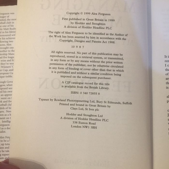 Livro: Alex Fergunson - My Autobiography