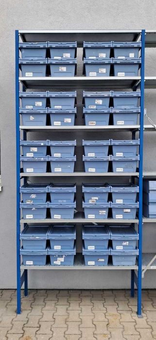 Regał metalowy z pólkami sklepowe regały półkowe 300x40x130cm STOW