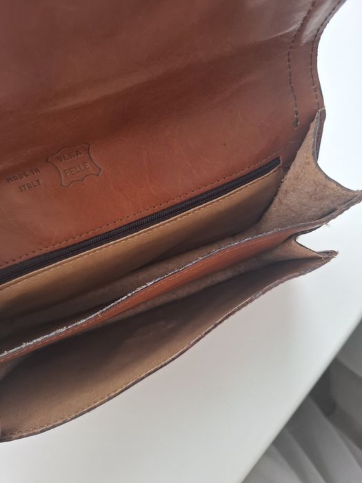 Вінтажна шкіряна барсетка / сумка чол Італія