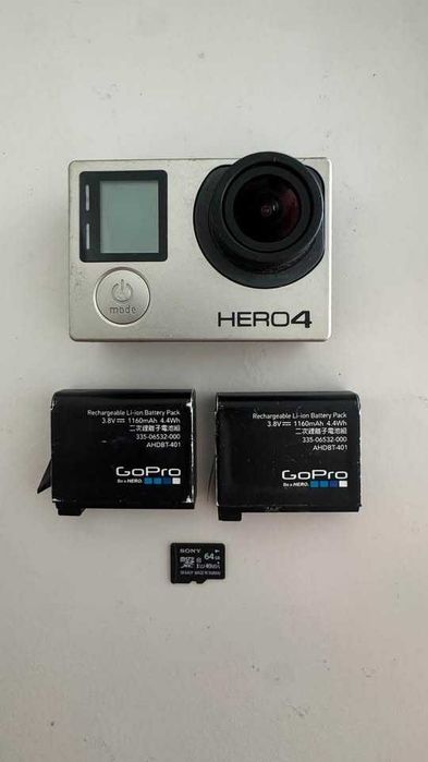 GoPro HERO4 Silver + 2 Baterias + Cartão 64GB + Acessórios