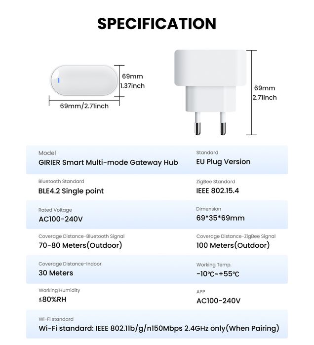 Шлюз (хаб) Zigbee/Bluetooth Smart Life/Tuya Smart