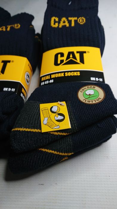 2x Skarpety CAT Caterpillar wysokie granatowe MOCNE 3 PAK roz. 43-46