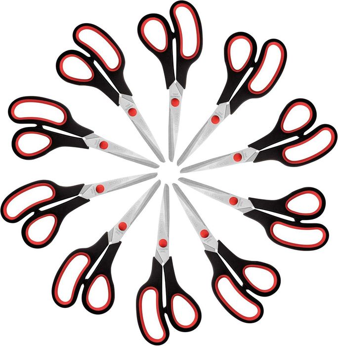 NOVAS - BELLE VOUS Multipack tesouras de escritório (embalagem de 10), tesoura artesanal 19,5 cm