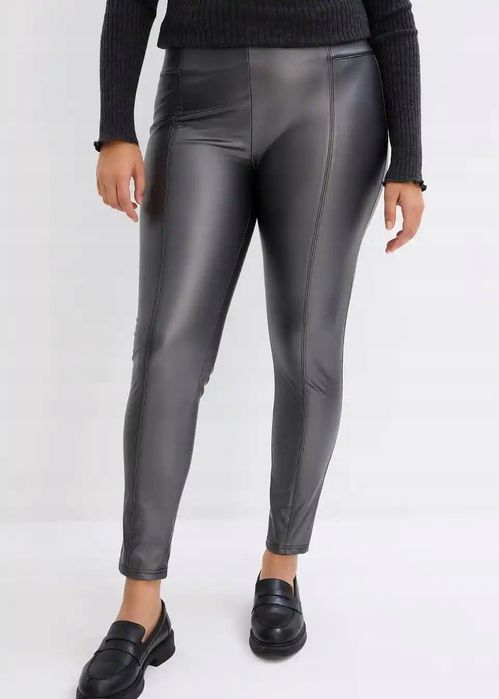 B.P.C legginsy z eko skóry metaliczy połysk r.44/46