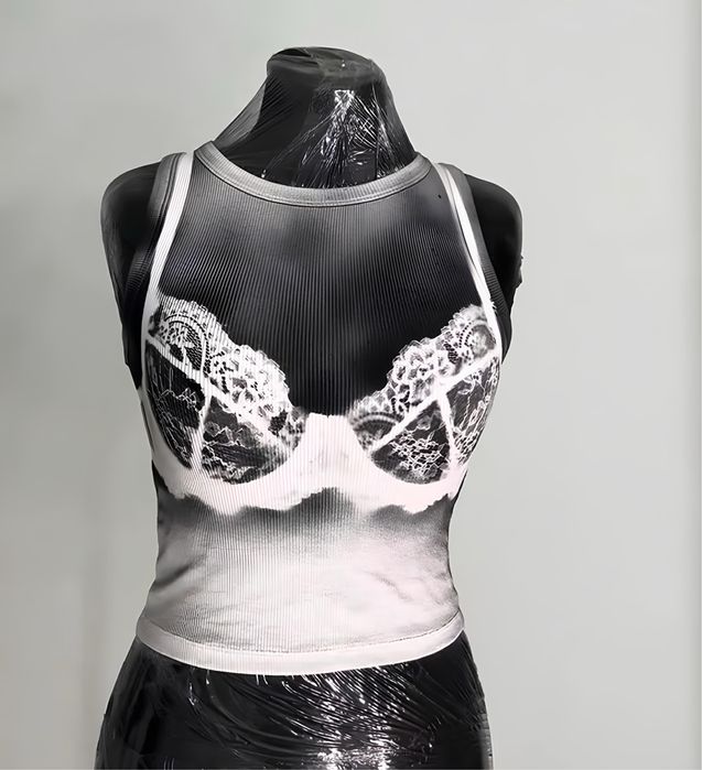 Топ эфект корсета принт кружевное белье
