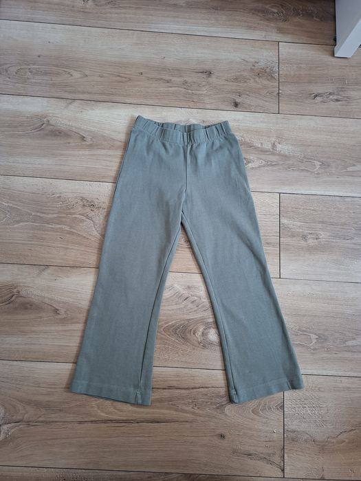 Leginsy 116 lindex szerokie flare oliwkowe bawełna elastan