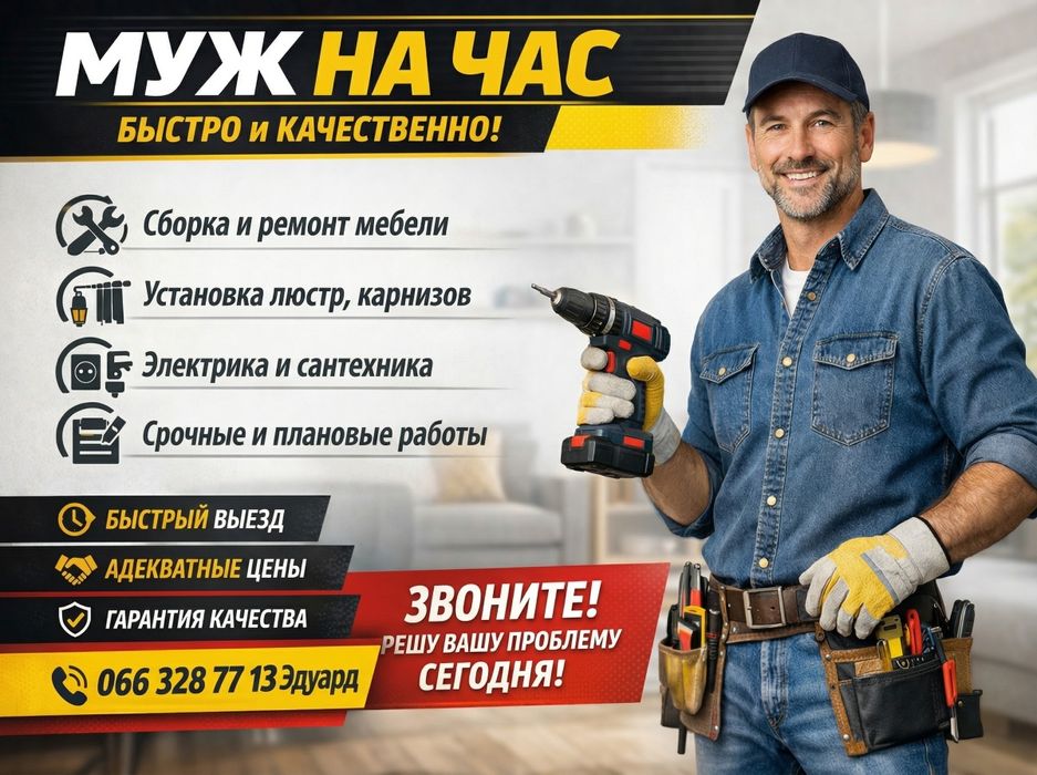 Муж на час | Мастер на дом Днепр