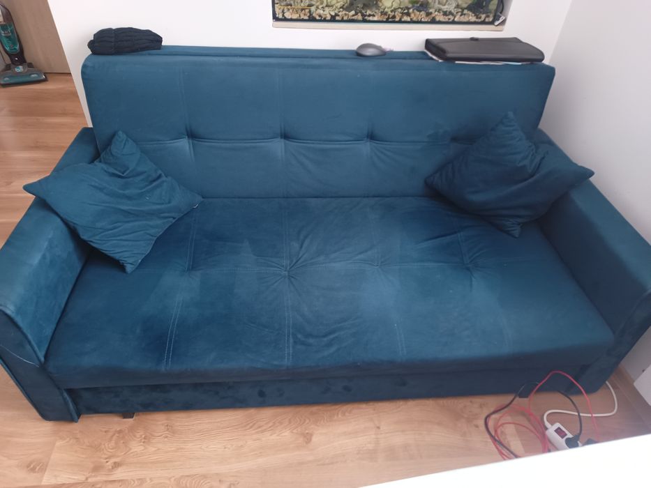 Sofa potrójna , podwójna x2 plus ława  rozkładana