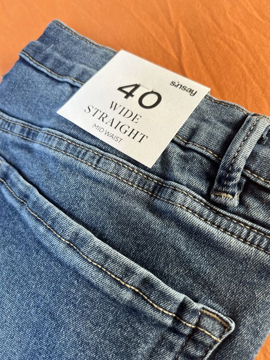 Spodnie jeansy dzwony damskie 40
