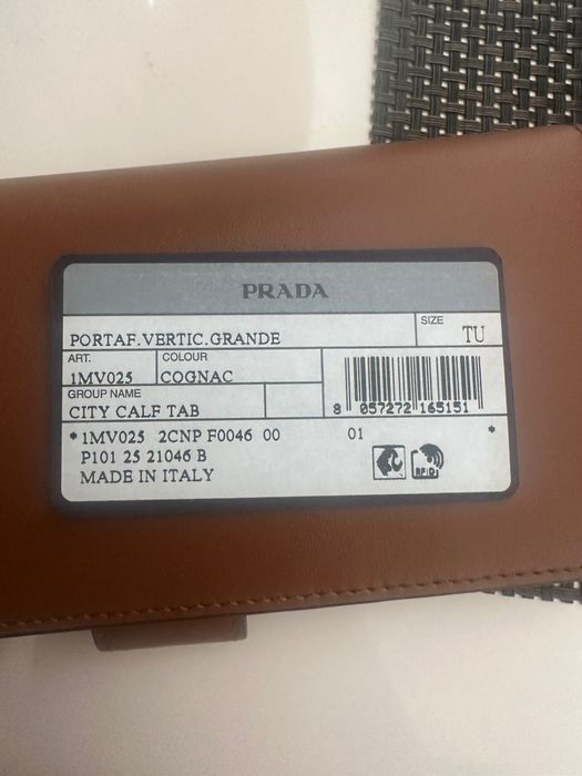 Оригінальний гаманець Prada City Calf Tab (Італія)