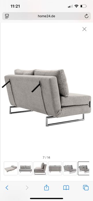 Sofá cama cinzento 2 lugares