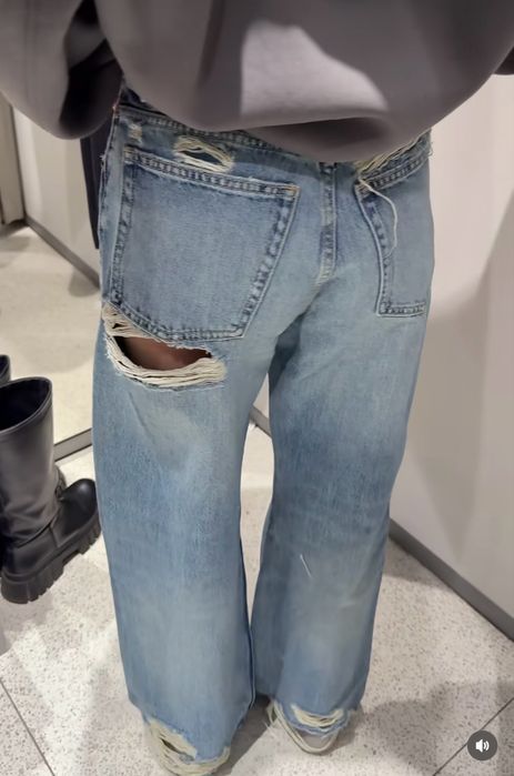 Джинси з розрізом Zara 34 36