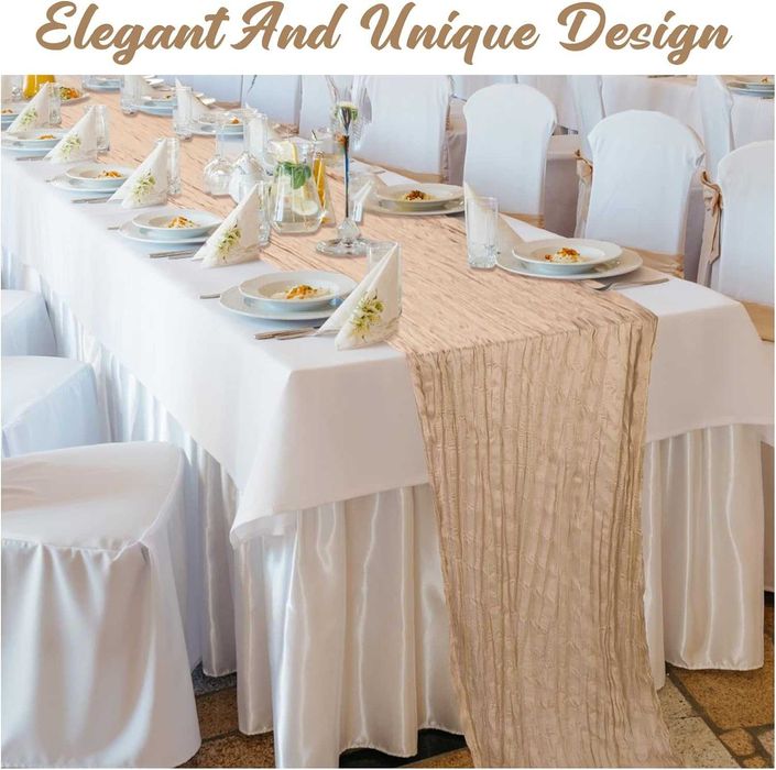 Nowy bieżnik stołowy/ obrus/ wesele/ beżowy/ 300x70cm !887!