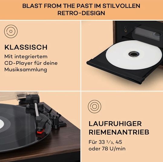 Міні-стереосистема, вініловий програвач  Auna Oxford SE DAB+/FM/BT/AUX