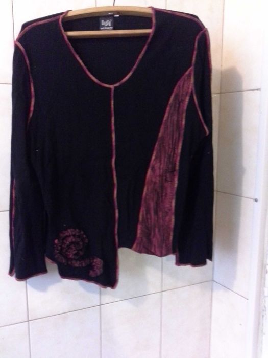 жакет с юбкой  черно-красный