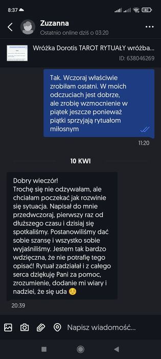 Wróżka Dorotis TAROT RYTUAŁY wróżba Odpowiedż PRZED zaksięgowaniem