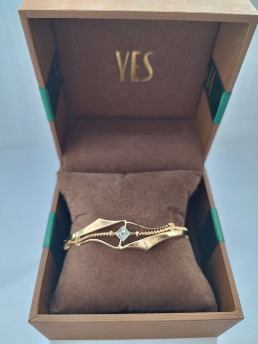 Złota bransoletka 585/ 14 k, żółte złoto z dodatkiem białego