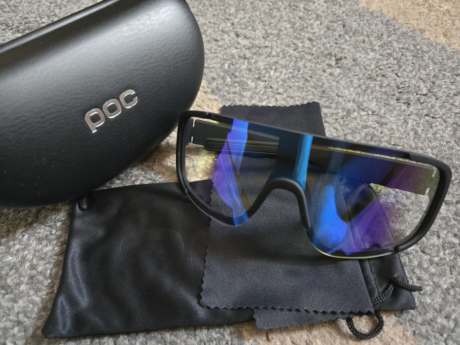 Okulary POC sportowe Fotochromowe Rowerowe Z Etui Nowe Do Biegania Blue