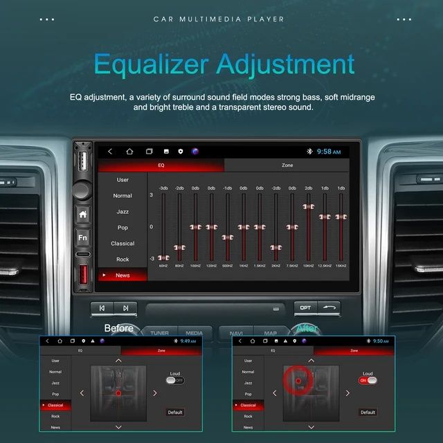 Rádio 7" Android 13 Touch 2/32GB Carplay GPS wifi USB FM Android Auto