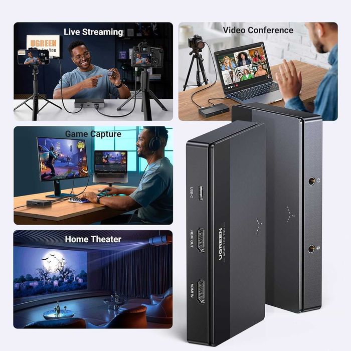 Карта захвата 4k UGREEN HDMI Full HD 1080P 60FPS Switch PS5 Xbox