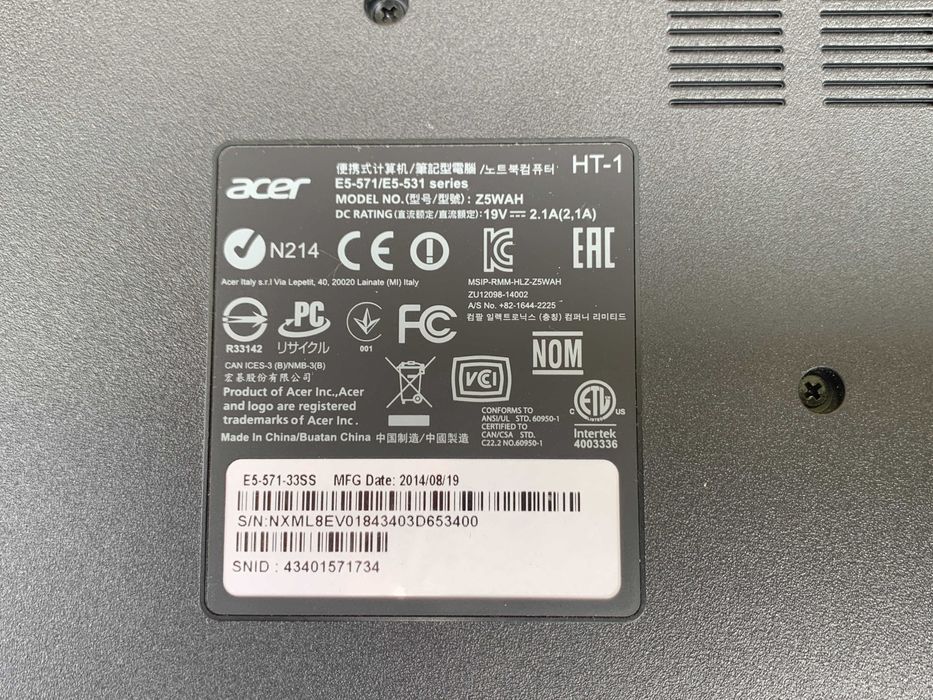 laptop 15,6" ACER E5-571-33SS