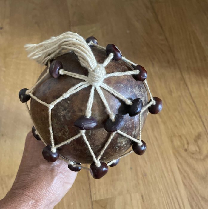 Maraca Cubana vintage, peça artesanal em madeira