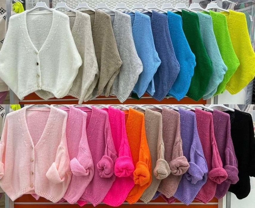 Sweter rozpinany, oversize, gładki