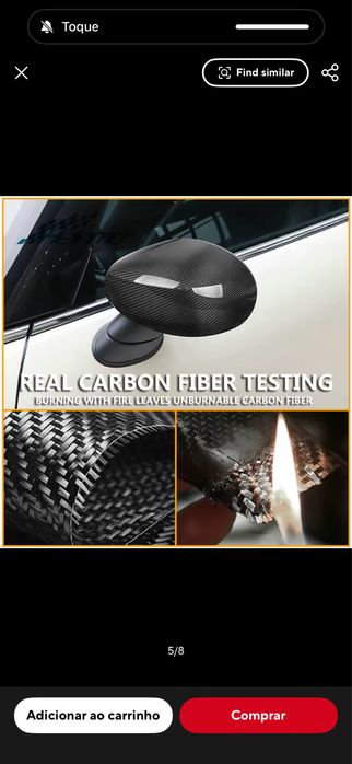 Capa Espelho em Carbono Real Mini F54/F55/F56/F57/F60 2019+