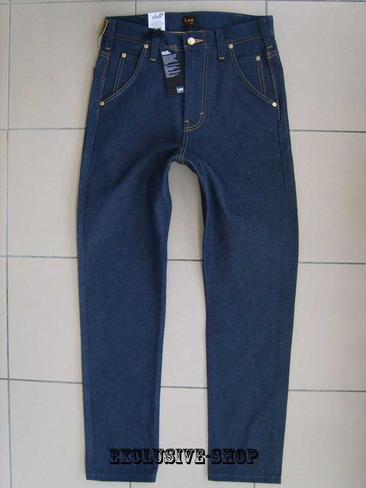 Spodnie męskie jeansy granatowe rurki rozmiar W28 L32 pas 80 cm