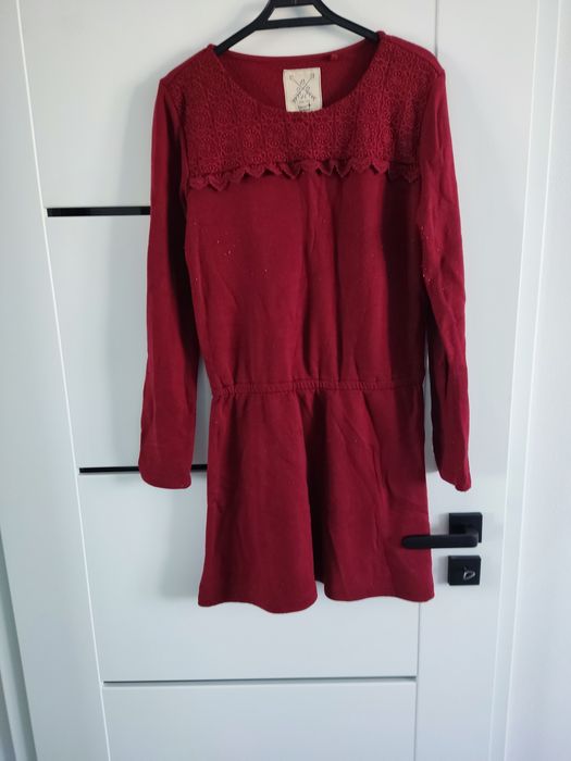 Bordowa sukienka tunika