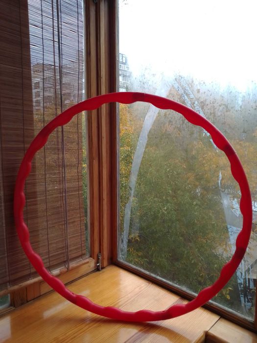 хула хуп детский обруч пластик 63 см красный складной