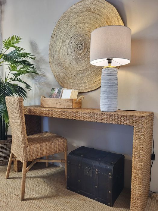 aparador, consola, mesa, secretaria, rattan, rustico
