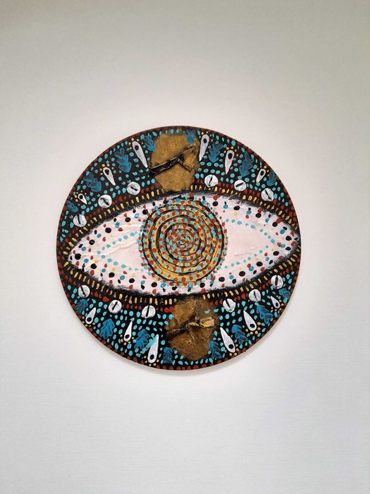 Decoração de parede em madeira, olho, amuleto de proteção para a casa