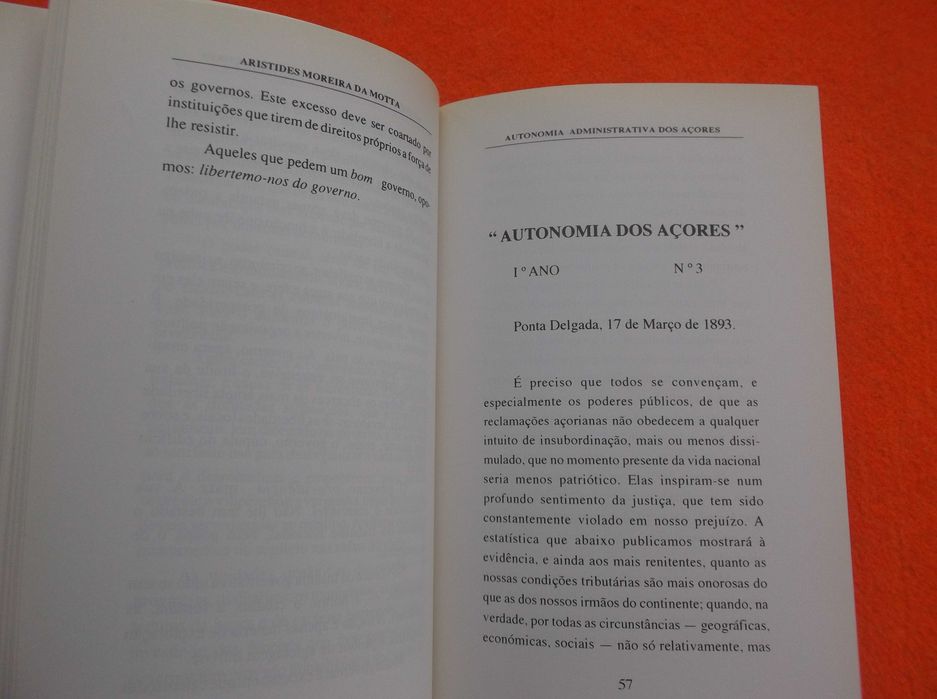 Autonomia Administrativa dos Açores - Aristides da Motta