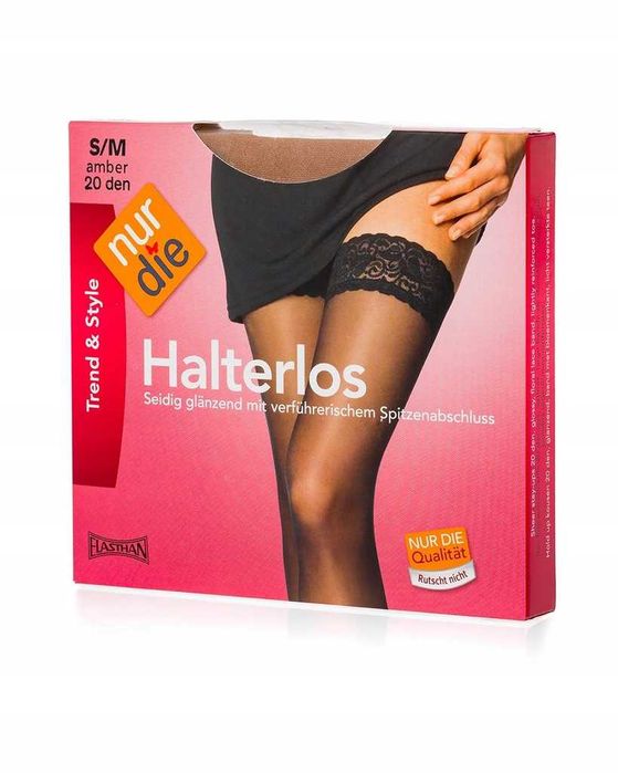 M L Pończochy samonośne 20DEN połyskujące