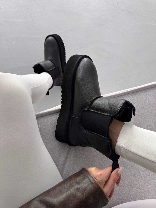 Уггі UGG Neumel Chelsea Platform Black Leather шкіряні