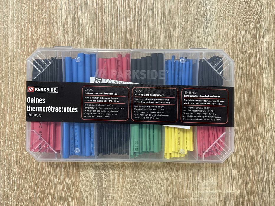 Набор термоусадочных трубок (диам. 1-13мм) в кейсе (450 шт) PARKSIDE