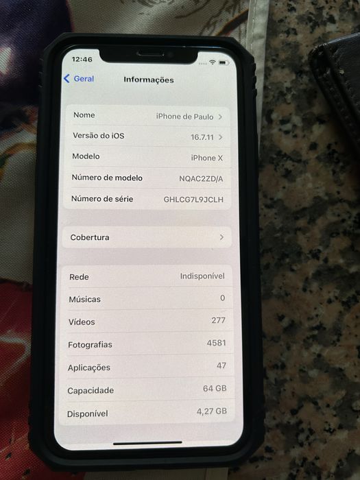 Vendo Iphone x preto de 64 gb