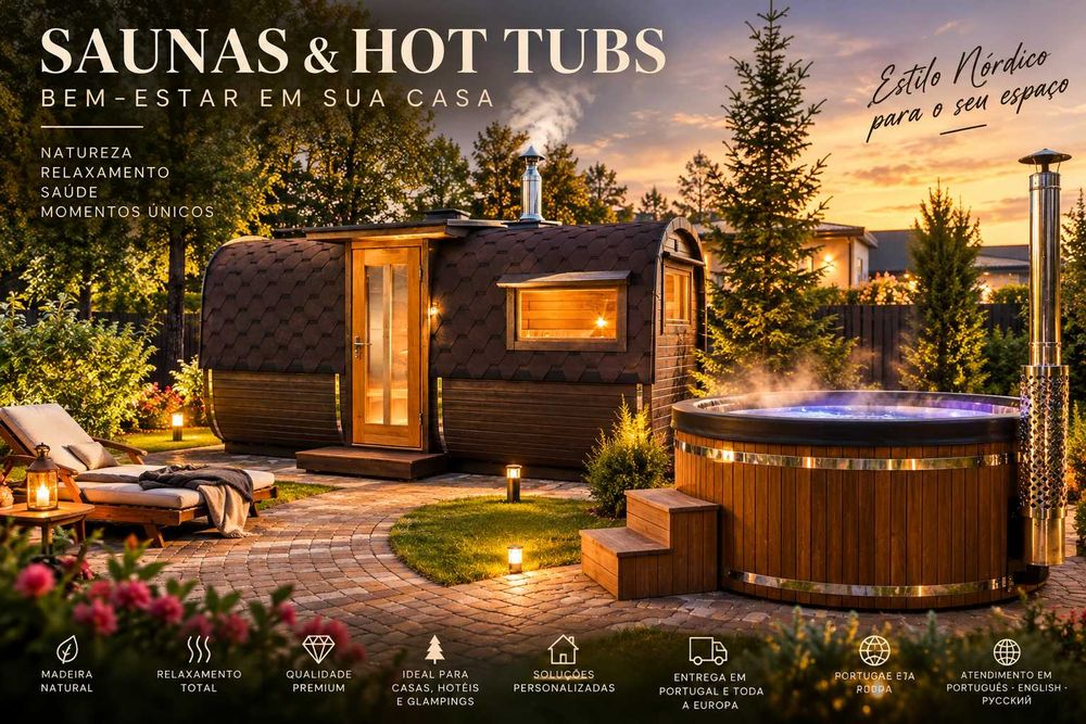 Hot Tub Nórdico Exterior a Lenha – Fixo ou Móvel – Spa para Jardim