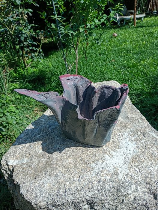 Vaso artesanais com flores