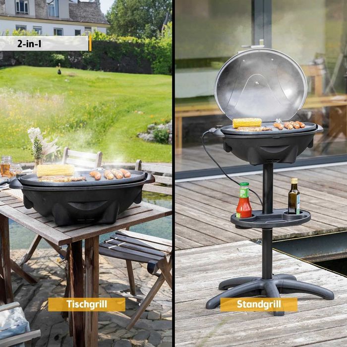 Grill Elektryczny Stojący First Austria 2400W Ogrodowy Balkonowy 2w1