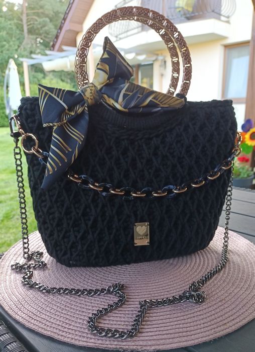 Torebka handmade rękodzieło elegancja black