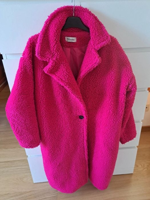 Casaco comprido rosa fushia tamanho únicoo