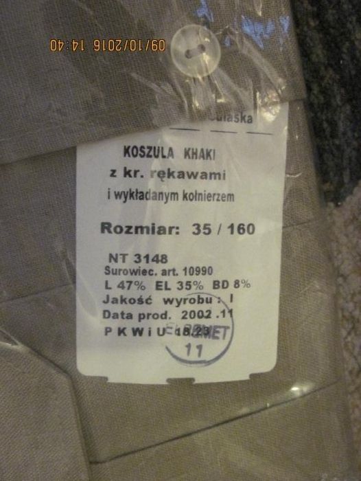 Koszule wojskowe koloru zielonego - lniane 2 sztuki
